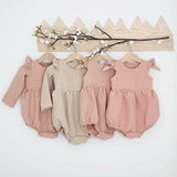 Autumn Baby Girl Clothes Cotton Long Sleeve Baby Romper For New Born Winter Boutiques Linen Playsuit Photo Props Infant Outfit
